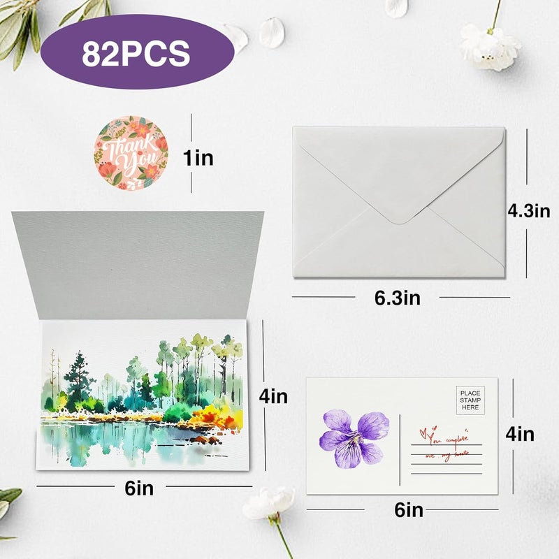 KOVIEDE 30 Pack Blank Foldable Watercolor Cards with Envelopes 4"x6", 10 Sheets Watercolor Postcards, 140lb/300gsm Heavyweight 100% Cotton Cards for Painting, Greeting, Birthday Valentine - Image 5